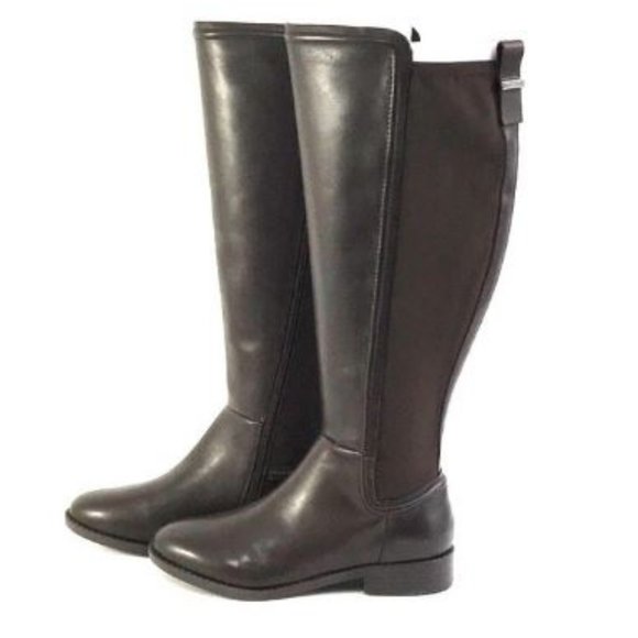 Marc Fisher Leather Wide-Calf Tall-Shaft Boots - Picture 2 of 9